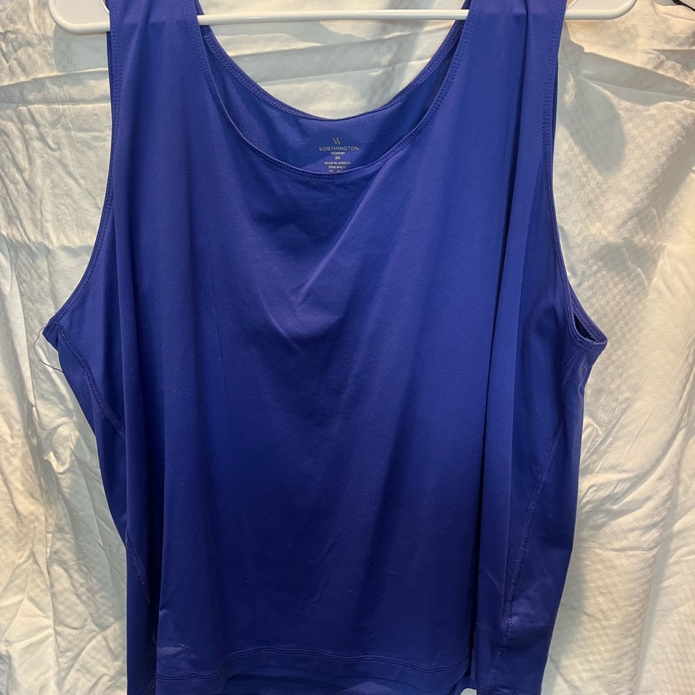 Worthington Women's Scoop Neck Tank Top - Cobalt Blue